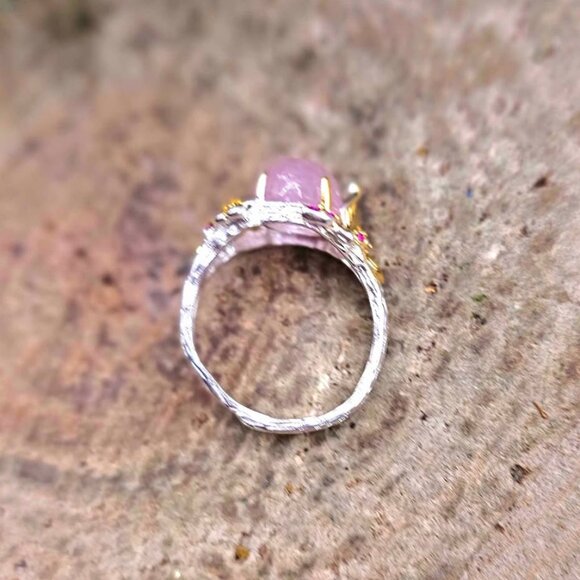 Nature Pink Morganite Stone Adjustable Ring - Picture 6 of 8